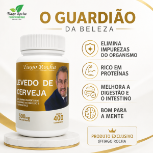 Levedo de cerveja Tiago Rocha 400 comprimidos