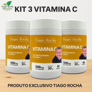 Kit3 potes Vitamina C Tiago Rocha 180 Comprimidos