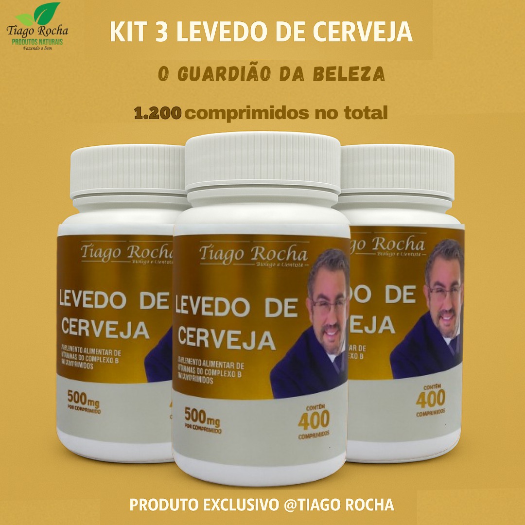 KIT3 Levedo de cerveja Pele intestino mente