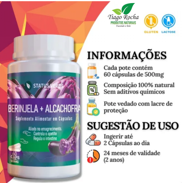 Alcachofra Berinjela diurética fígado 60 caps - Imagem 3