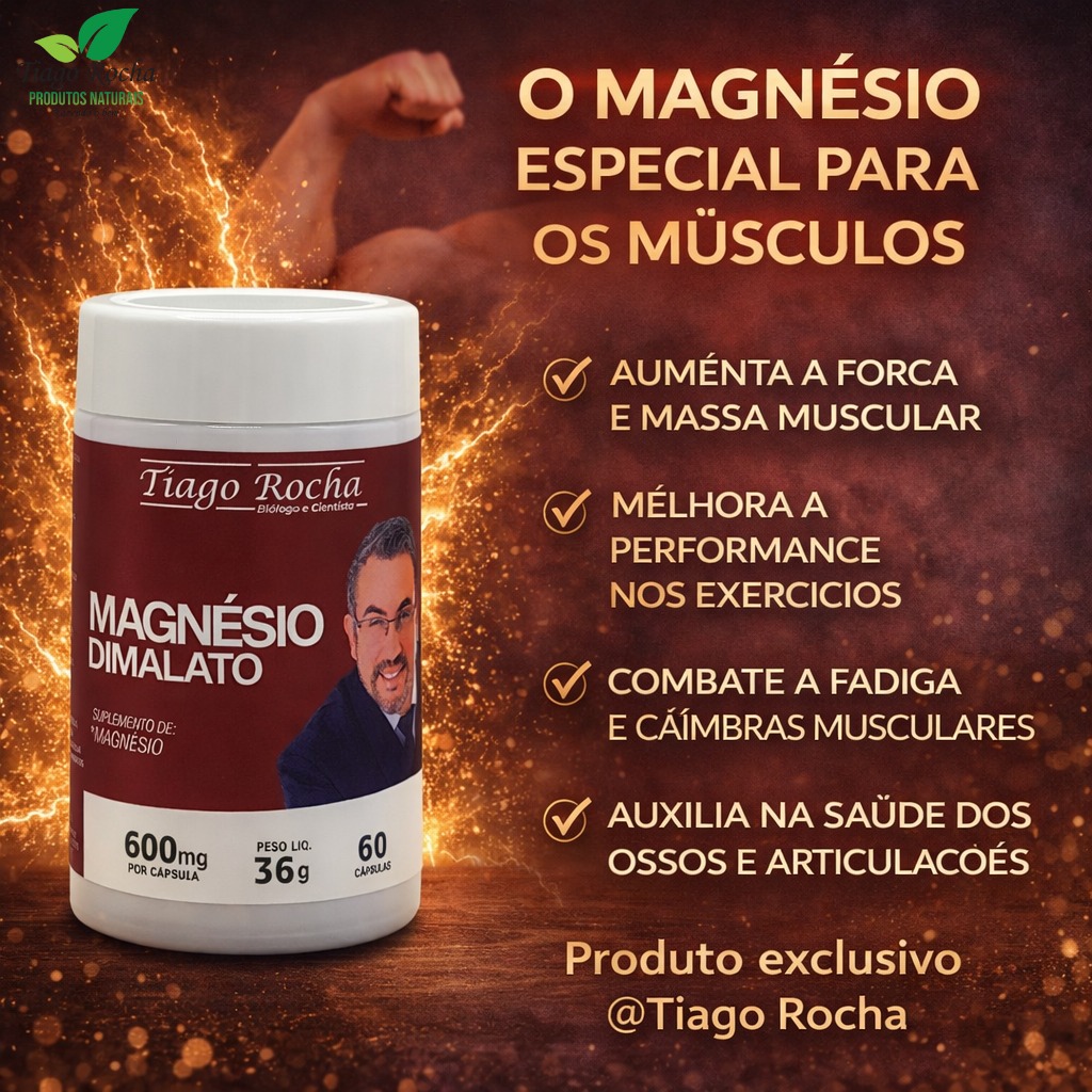 Magnésio Dimalato Tiago Rocha 60 cápsulas