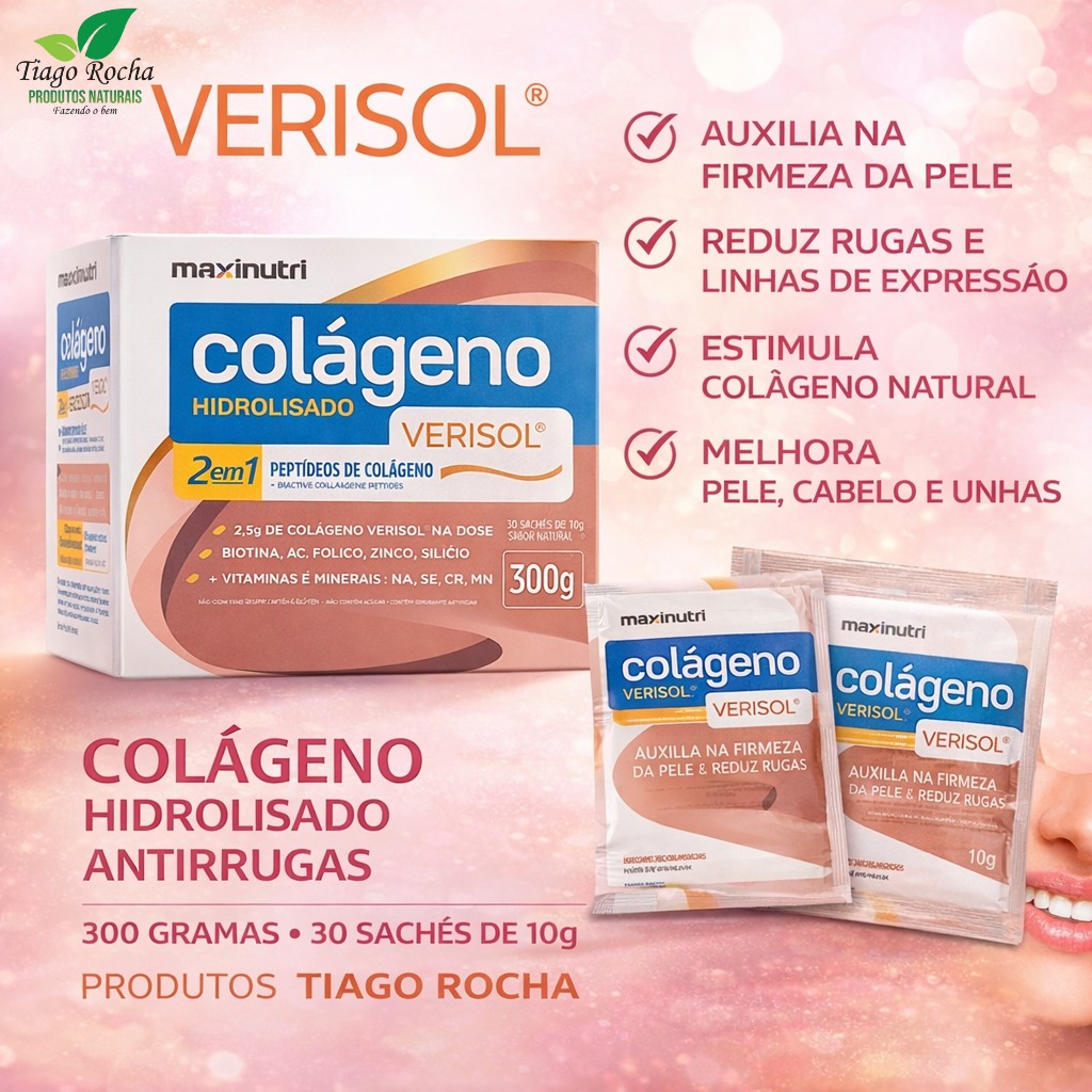 Colágeno Hidrolisado Verisol ANTIRUGAS 300g com 30 saches