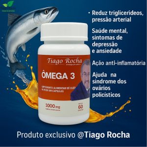 ômega3 Tiago Rocha DHA 0200mg EPA 0400mg Original águas geladas do Perú 60 Cápsulas 1000 mg