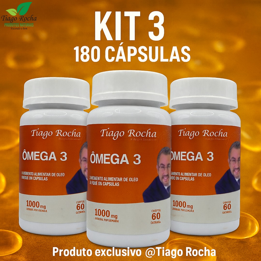 Kit3 ômega3 Tiago Rocha Original 180 cápsulas