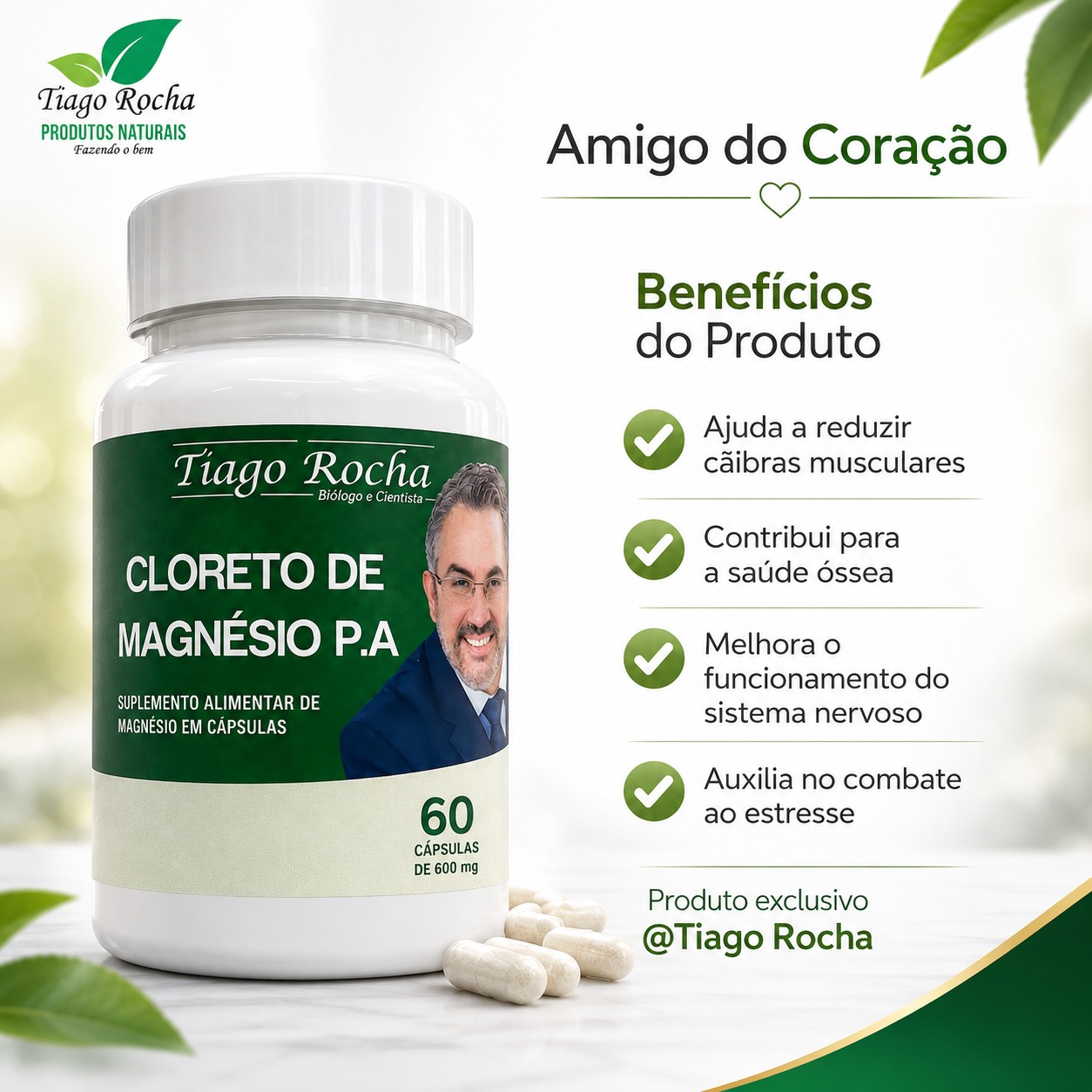 Cloreto Magnésio PA 60 Cápsulas