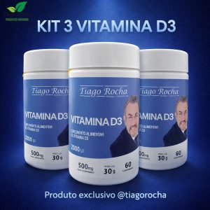 Kit3 Vitamina D3 Tiago Rocha (2000ui)180 Cápsulas