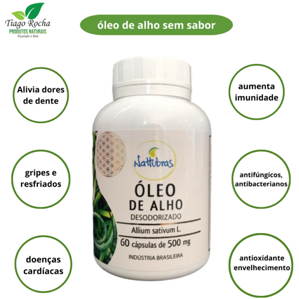 Imunidade óleo de alho sem sabor 60 cápsulas