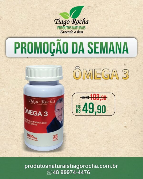 ômega3 Tiago Rocha DHA 0200mg EPA 0400mg Original águas geladas e profundas 60 Cápsulas 1000 mg