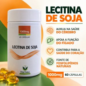 Lecitina de Soja – Saúde do Fígado e Cérebro 1000mg 60 cáps.