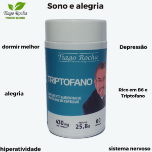 Triptofano Tiago Rocha 60 Cáps Stress Insônia e Depressão