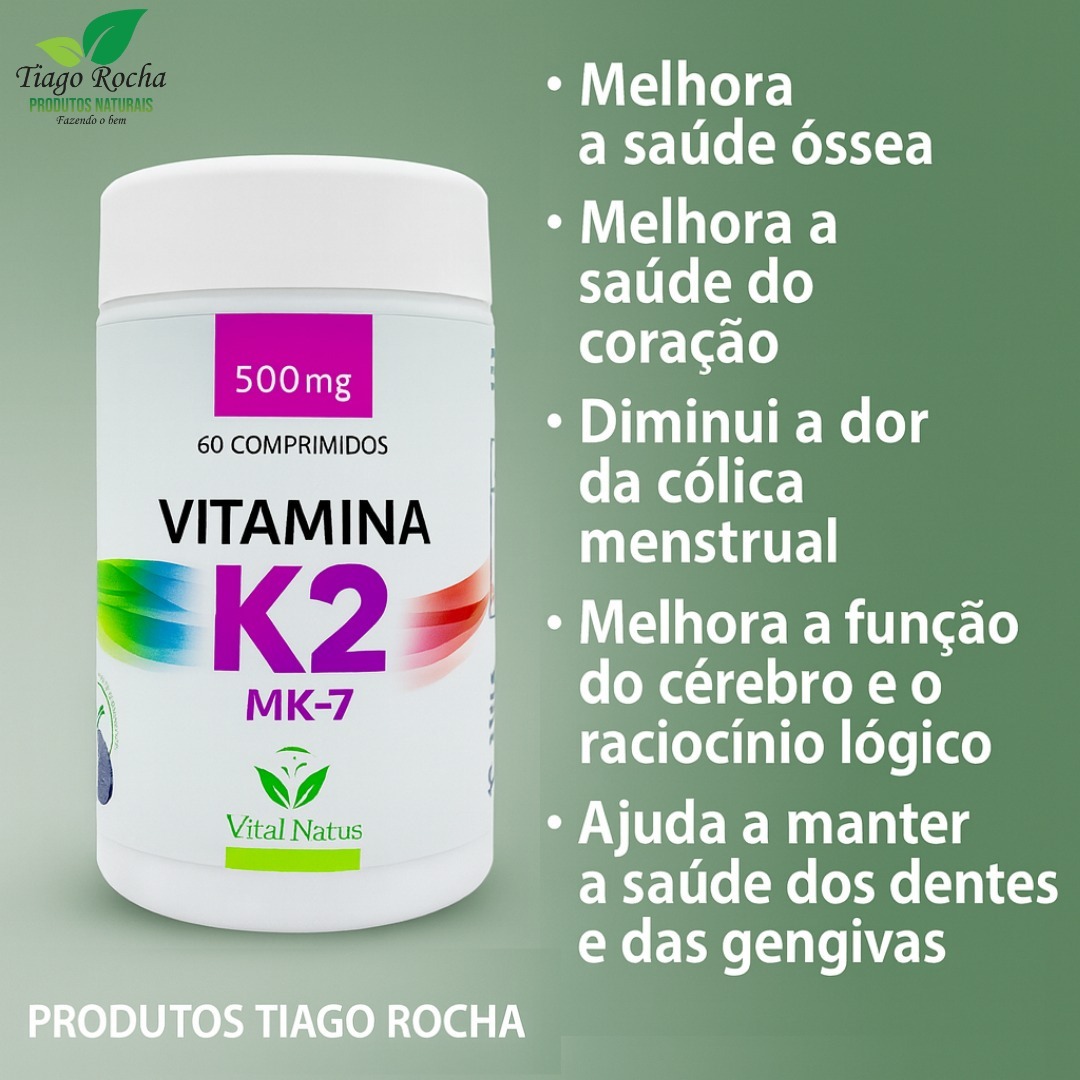 Vitamina K2 (MK7 Menaquinona) 60 Cápsulas 65mcg