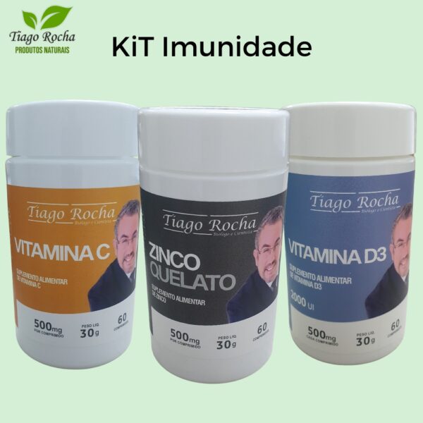 KiT Tratamento Imunidade Zinco Vitamina C e D3