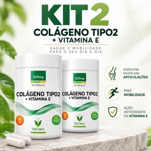KIT2 Colágeno Tipo 2 + Vitamina E 400mg 60 cáps.