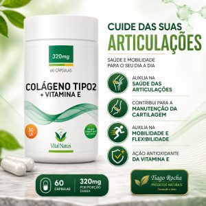 COLÁGENO TIPO 2 + VITAMINA E 320mg C/ 60 CÁPSULAS