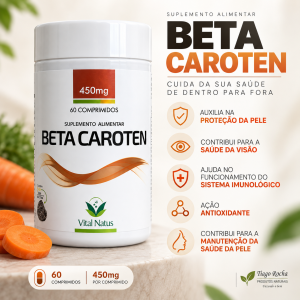 Beta Caroteno Bronzeador 450mg 60 comp.