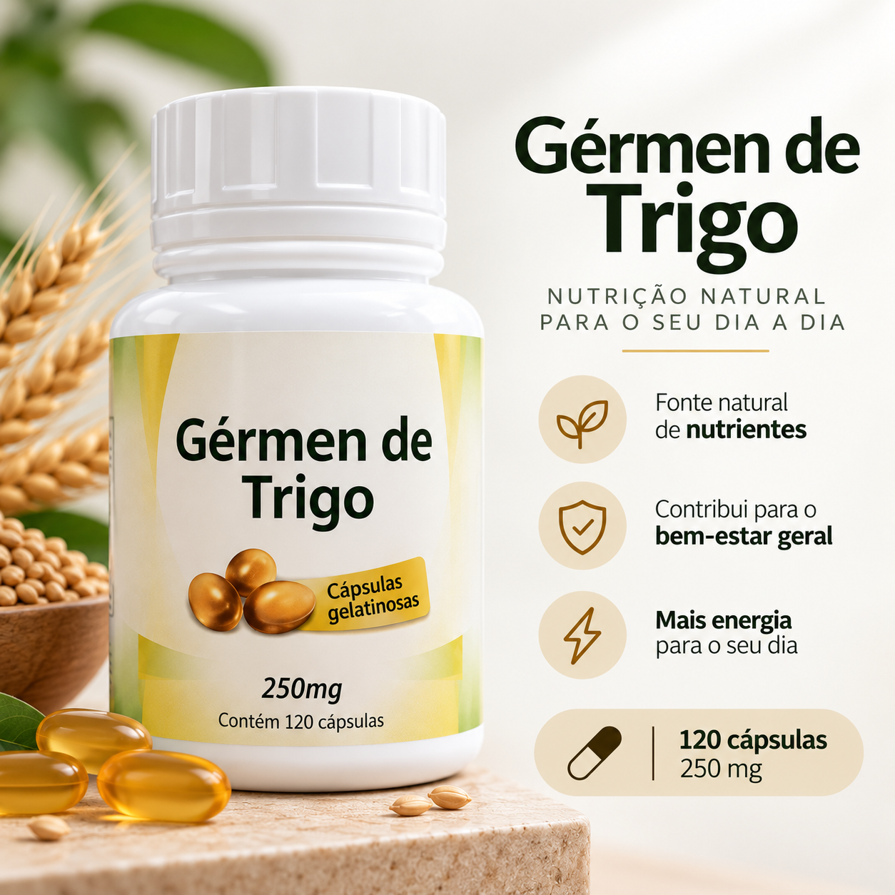 Óleo de Gérmen de Trigo 250mg 120 cáps.