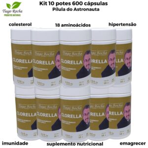 Kit10 Potes Clorella B12 Tiago Rocha