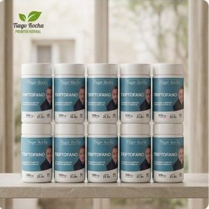 KIT COM 10 FRASCOS DE 60 CÁPSULAS 430mg DE TRIPTOFANO TIAGO ROCHA
