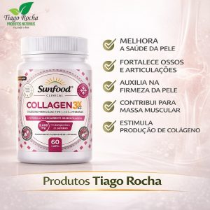 Colágeno Collagen 3X tipo 1 2 3 e Vitamina C