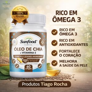 Óleo Chia ômegas 3 e 6 com Vitamina E