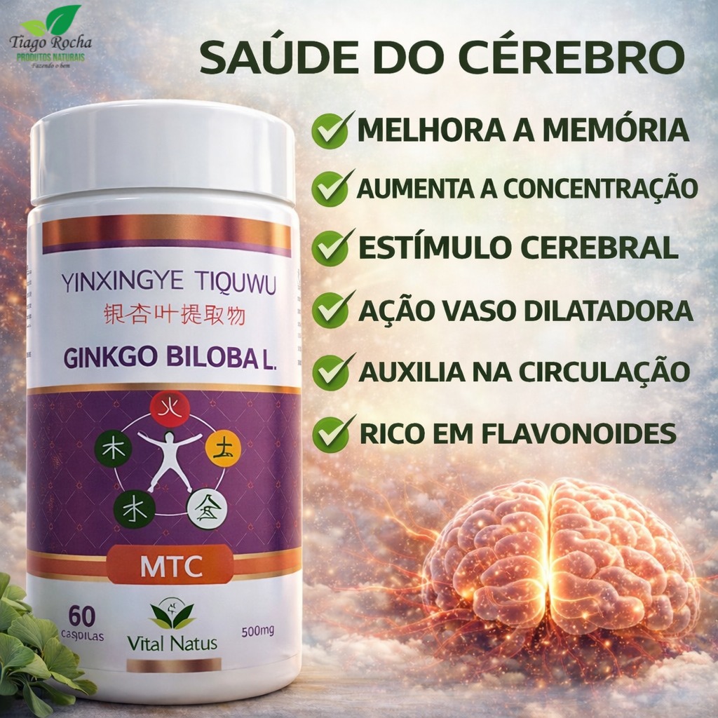Ginkgo Biloba 60 Cápsulas Elixir da Saúde Mental