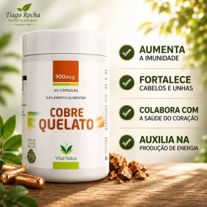 Cobre Quelato 900mcg cardiovascular anti inflamatório