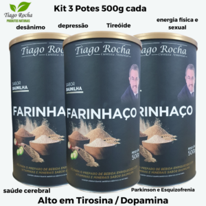 Kit Farinhaço 3 Potes Energia Tirosina/Dopamina mais brinde cloreto de magnésio