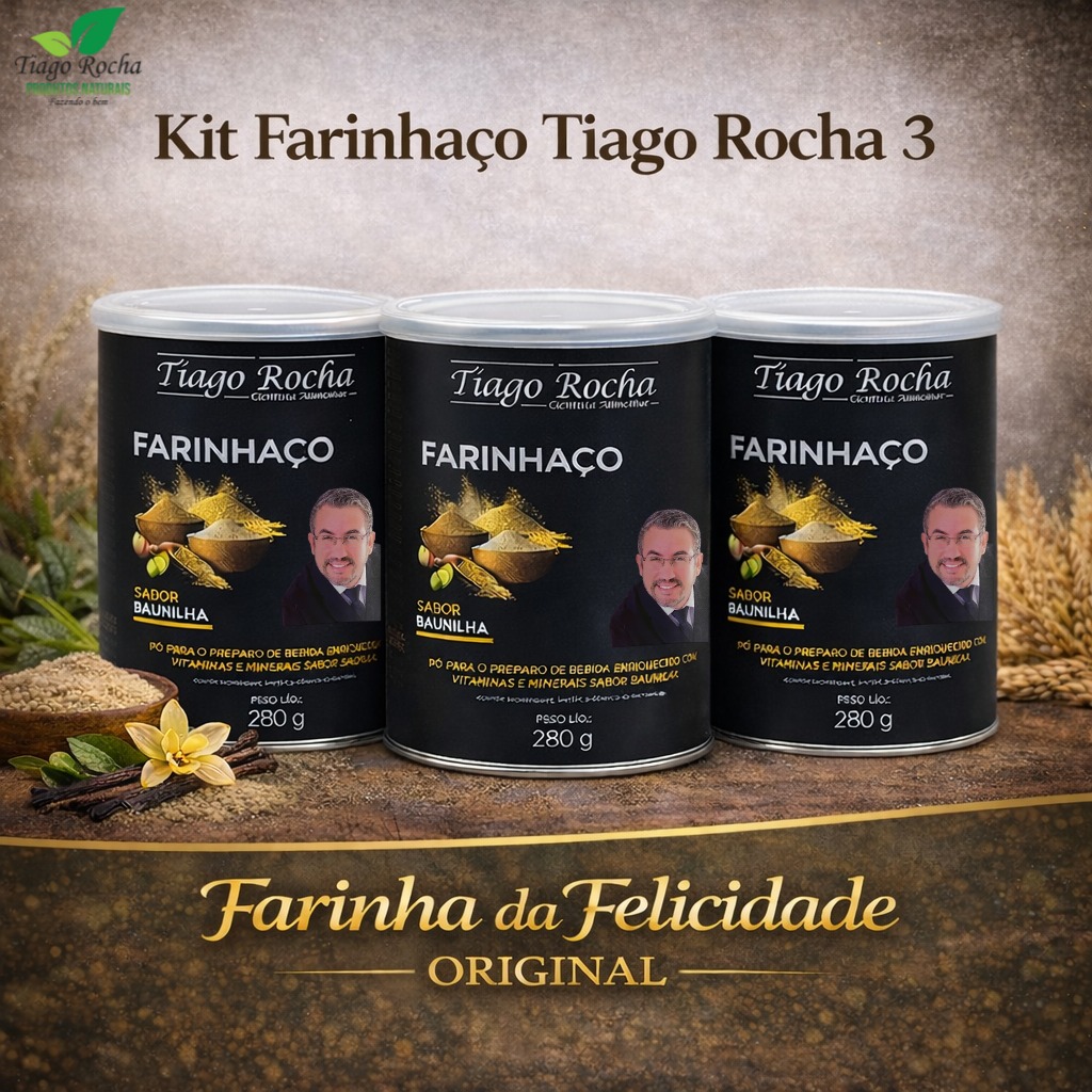 Kit3 Farinhaço Farinha da Felicidade Energia Tirosina/Dopamina840g