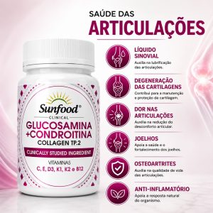 Condroitina Glucosamina colageno tipo2 vitaminas cartilagens joelhos