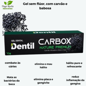 Gel Dental Vegan Carvão Ativado e Aloe Vera 70g