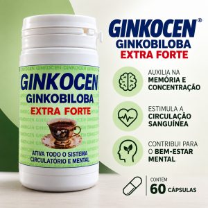 Ginkocen Extra Forte - Apoio Circulatório e Mental 500mg 60 cáps.