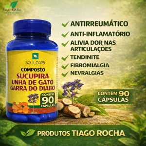 Composto Sucupira Unha Gato Garra diabo 90 cápsulas