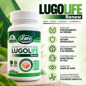 Lugolife – Iodo, Zinco, Selênio e Vitamina A 500mg 30 cáps.