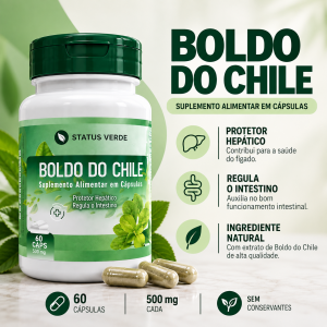 Boldo do Chile – Digestão, Fígado, Vesícula e Estômago 500mg 60cáps
