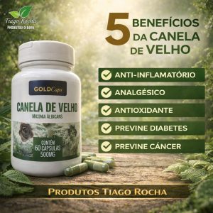Anti inflamatório natural Canela de Velho 60 cápsulas