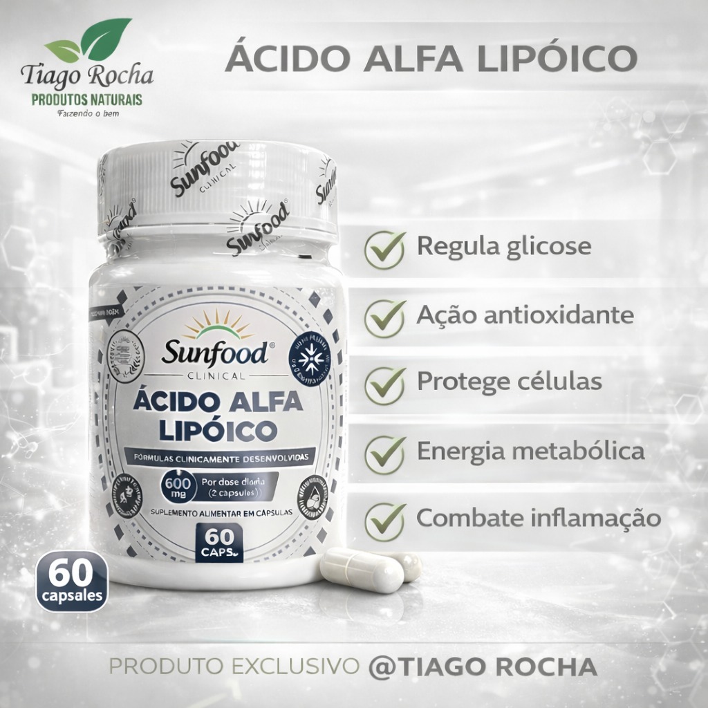 Poderoso antioxidante Ácido Alfa Lipóico 600mg SF