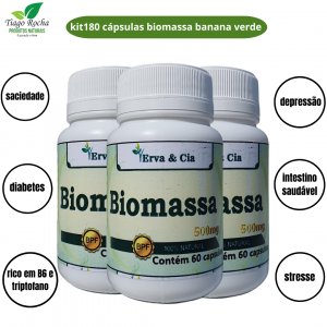 Kit180 cápsulas Anti Depressivo Biomassa Banana