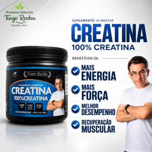Creatina Monohidratada % Pura 1ª linha Tiago Rocha 300g