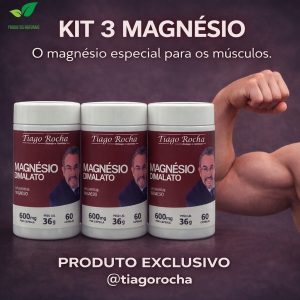 Kit3 Magnésio Dimalato 180 cápsulas