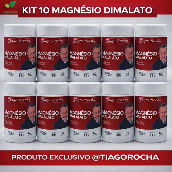 Magnesio Rocha Kit10 Magnésio Dimalato Tiago Rocha 600 cápsulas - Produtos Naturais ...