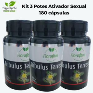 kit3 potes Ativador Sexual Tribulus Terrestris 180 cáps