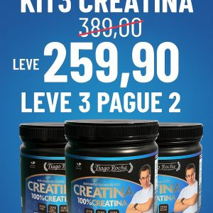 kit3 potes Creatina Tiago Rocha 300g cada pote