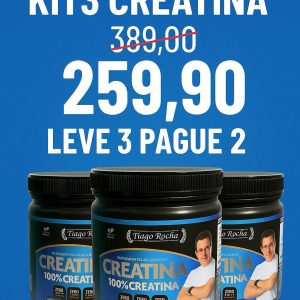 kit3 potes Creatina Tiago Rocha 300g cada pote