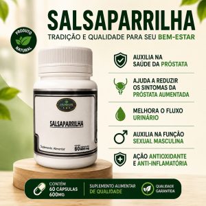 Diurético Salsaparrilha 60 Cápsulas 500mg