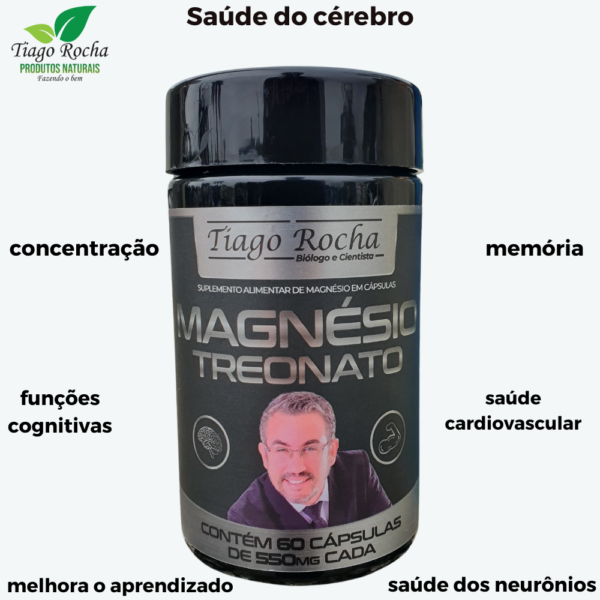 Kit3 potes Magnésio Treonato Tiago Rocha 180 Caps