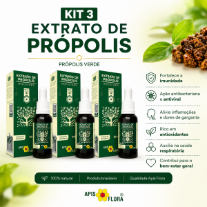 Kit3 Unidades de Extrato Própolis Verde 30ml