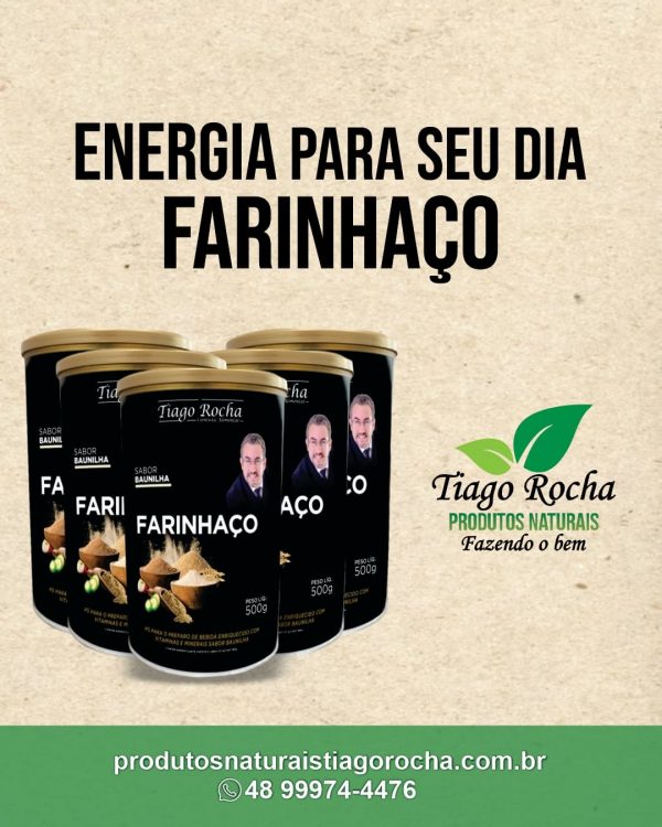 KiT5 potes Farinhaço Tiago Rocha 500g cada energia física e mental
