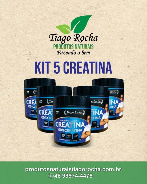 kit5 potes Creatina Tiago Rocha 1500g