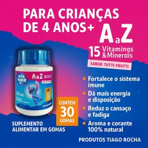 Polivitamínico Vitamina A a Z linha infantil em gomas