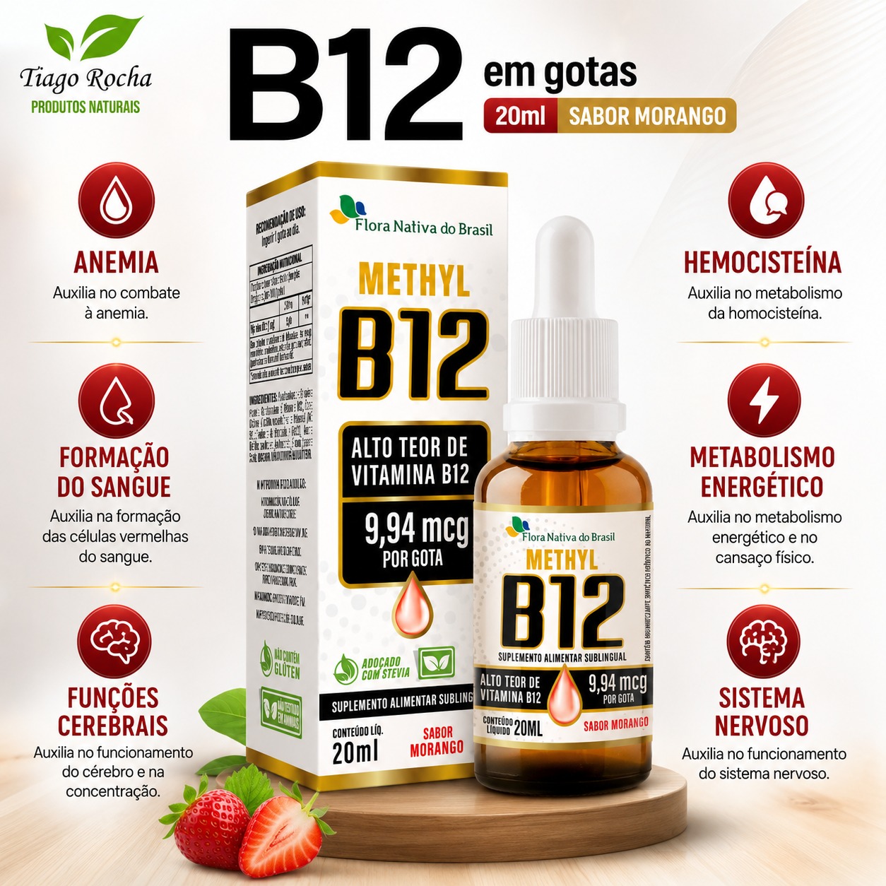 Vitamina B12 Metilcobalamina gotas 9,94mcg sublingual